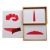 Kghios Montessori Pink Tower、 Brown Stair and Long Red Rods Sensorial Cards with Wood Box,Montessori Toys Materials for Toddlers Visual Sense, Early Educational Tools Preschool Learning Toys