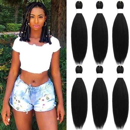 1B Braiding Hair Pre Stretched Kanekalon Knotless Prestretched Braiding Hair 16 inch Colored Hair Extensions for Braiding Pre Stretched Micro Braids Itch Free Yaki Short Braiding Hair