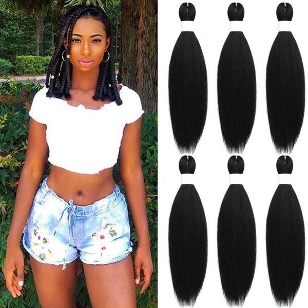 1B Braiding Hair Pre Stretched Kanekalon Knotless Prestretched Braiding Hair 16 inch Colored Hair Extensions for Braiding Pre Stretched Micro Braids Itch Free Yaki Short Braiding Hair