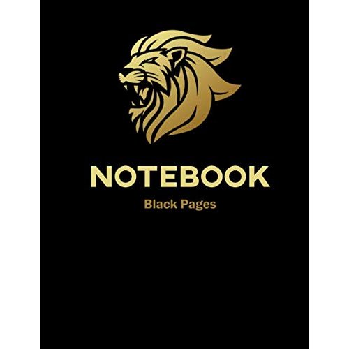 Black pages Lion Astrology Notebook: Lined Notebook / Journal Gift, 100 Pages, 8x5, White ink and Gel pens Journaling at School and Home