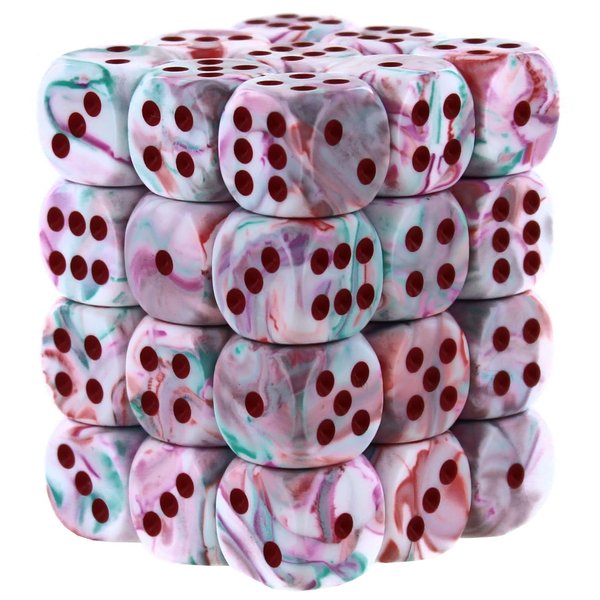 Chessex Festive 12mm d6 Pop Art™/red Dice Block™ (36 dice) Discontinued