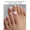 Kalolary White Gel Toenail Strips, Pink Gradient Toenail Stickers Pedicure Strips Long Lasting Salon Quality Nail Wraps with Nail File & Wood Stick(UV/LED Lamp Required）