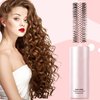 Round Brush for Blow Drying, Small Travel Hair Wet Brush Curly Hair Brush， Hair Brush for Curly Hair, Mini Brush for Thick Hair Thin Hair, Hair Styling Curling Straightening Hairs Wet & Dry for Women(Pink)