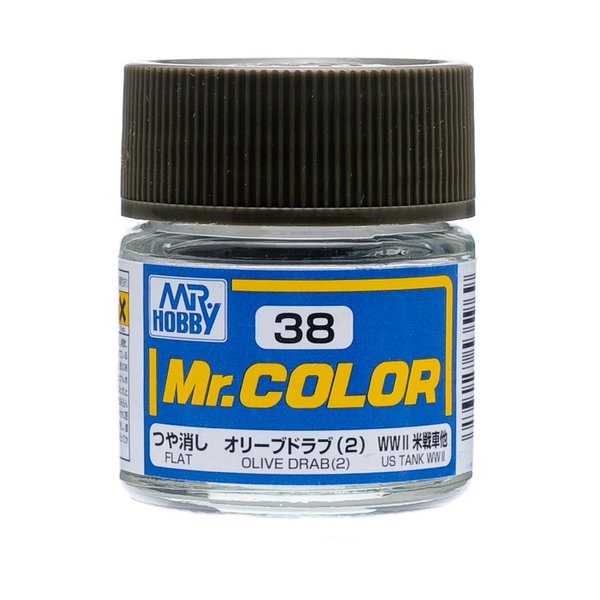GSI Creos C38 Flat Olive Drab (2) 10ml, GSI Mr. Color