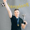 Champion Banner, Sports Theme Banner, Soccer Game Day Party Decorations, Gold Glitter