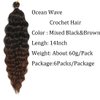 Ocean Wave Crochet Hair 14 Inch 6 Packs Deep Wave braiding hair Extensions Short Curly Twist Crochet Braids Hair for Women Synthetic Crochet Braid Hair(14 inch, 1BTBrown)
