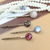 20 Pcs Hair Bobby Pins Hair Clips with Blank Round Tray Hair Pins Hairpin Cabochons Bases for DIY Crafts Bronze