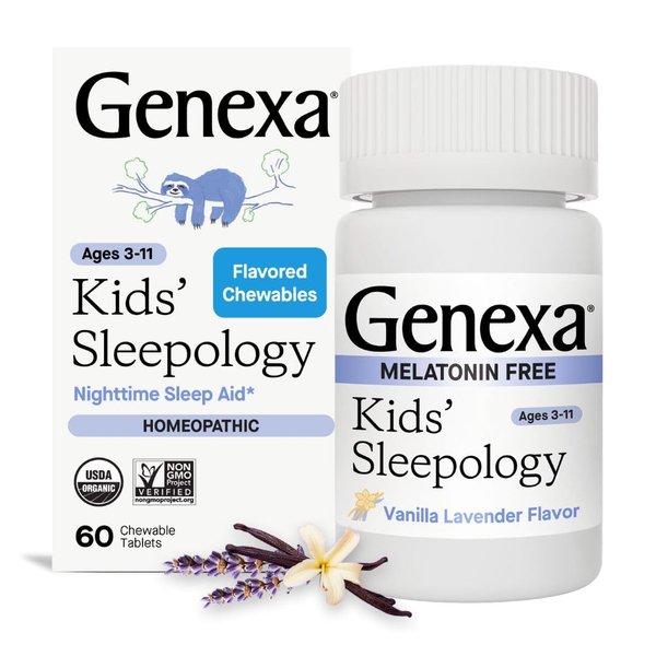 Genexa Sleepology for Children – 60 Tablets | Certified Organic & Non-GMO, Melatonin-Free, Physician Formulated, Homeopathic | Sleep Aid for Children