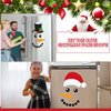 Coume 22 Pieces Merry Christmas Decorations Garage Door Decor Snowman Magnets Stickers Refrigerator Decal Face Set Reflective Car Magnetic for Xmas Holiday Fridge