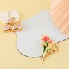 Yonchic 2-Piece Multiple Shapes Metal Hair Clips, Leaves Hair Claws for Thin/Medium Thick Hair, Elegant Tulip Barrettes Strong Hold Hair Clamps Non Slip Cute Hair Catch Clip Accessories