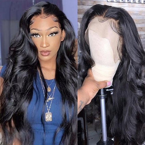 AUOCATTAIL Body Wave Human Hair Pre Plucked with Baby Hair HD Transparent Lace Front Wigs Brazilian Virgin Hair Glueless Wigs 180% Density 30 Inch