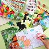 BenLouis 96Pcs Jungle Safari Party Favors Zoo Animals Coloring Books Crayons Sticker Stampers Slap Bracelets Set Bulk Classroom Prizes for Kids Wild One Party Baby Shower Goodie Bags Fillers