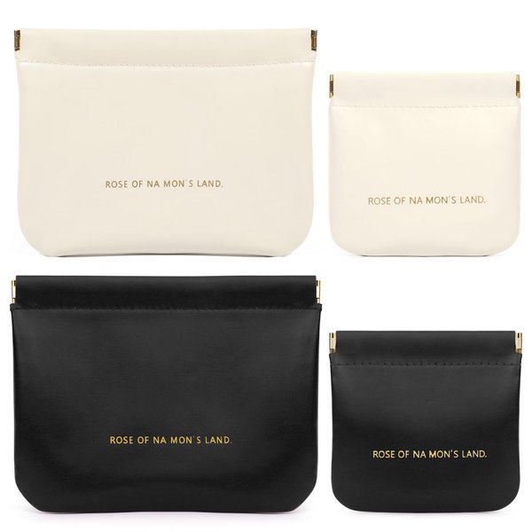 Glitzcharm 4Pcs Small Makeup Bag for Purse, Mini Travel Cosmetic Bags for Women Portable Coin Purse Lipstick Organizer Makeup Pouch (Black and White)