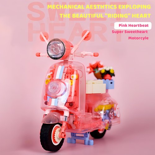 GHYFFF Easter Building Toy Set,Girls Building Blocks Kit Motorcycle Toy with Flower and Light,Building Block Toys Gift for Adults and Girls Kids Aged 6+,Mini Brick Birthday Party Gifts