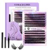 DIY Lash Extension Kit with Lash Bond and Seal Lash Tweezers, 240PCS 30D+40D Multilayered Cluster Lash Clusters, Reusable Fluffy Individual Lashes Cluster