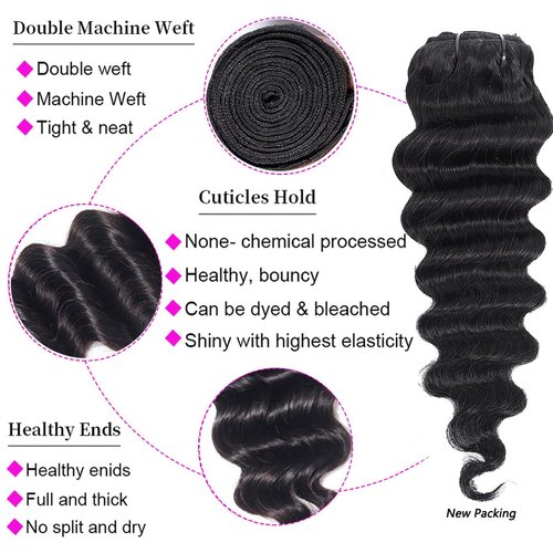 Loose Deep Wave Bundles Human Hair 14 16 18 Inch Brazilian Hair Bundles Loose Wave Unprocessed Virgin Hair Bundles 10A Bundles Human Hair Extensions