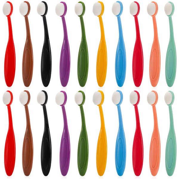 YOUEON 20 Pack Mini Colored Ink Blending Brushes, 10 Color Craft Ink Blender Brushes Set, Small Ink Blending Tools with Soft Bristle Color Coded Handle for Card Making, Painting, Drawing, Stamping