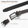 AWAYTR Reversible Kids Belts for Boys - Black and Brown Leather Belt for School Uniform Casual Jeans (80cm,Black)