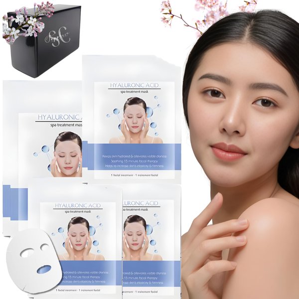 Face Masks Skincare | 20-Pack Instant Brightening Hydrating Hyaluronic Acid Face Sheet Mask | Anti-Aging Skincare | PH Balanced for Sensitive Skin | Not Tested on Animals | Korean Skincare