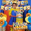 Cartoon Party Decorations,Birthday Party Supplies For Music Party Supplies Includes Happy Birthday Banner, Balloons, Cupcake Toppers, Cake Topper for Boys And Girls