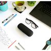 MyEyeglassCase Hard eye glass case | Slim glasses case hard shell with Microfiber Pouch and Cloth | Reading Hard Glasses case | Small & Protective (S5 Rough Black)