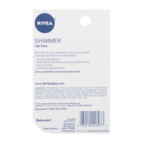 NIVEA Shimmer Radiant Lip Care 0.17 oz (Pack of 8)