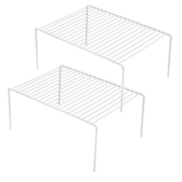 Redrubbit Medium (13 x 9. 4 Inch) Cabinet Storage Shelf Rack, Rustproof Kitchen Counter and Cabinet Shelf, Storage Rack Organizer for Kitchen, Fridge, Cabinet, Bathroom, Set of 2