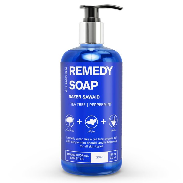 NAZER SAWAID 16 Ounce Tea Tree Oil Remedy Soap Body Wash For Ringworm Treatment, Body Odor and Skin Irritation- Men and Women Antifungal Body Wash - Organic Body & Face Wash