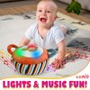 Interactive Musical Plush Toy with Lights and Sounds Piano Educational Sensory Toy for 1-6, 6-12 Months Babies, Perfect for Tummy Time, Rhythm Learning, and First Birthday Gifts (Piano)