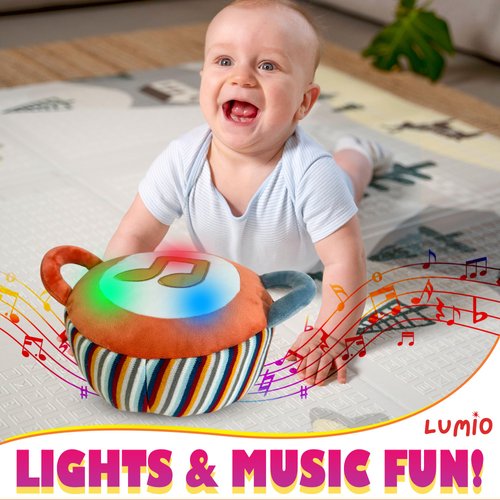 Interactive Musical Plush Toy with Lights and Sounds Piano Educational Sensory Toy for 1-6, 6-12 Months Babies, Perfect for Tummy Time, Rhythm Learning, and First Birthday Gifts (Piano)
