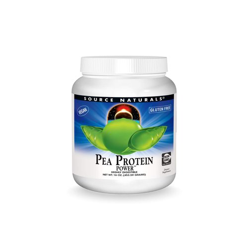 Source Naturals Pea Protein Power Plant-Based Protein Powder - Easy To Digest, Bioavailable, Non-Dairy, Vegan, Non-GMO, Gluten Free, Sugar Free, Unflavored - 16oz