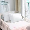 Travel Pillow Case 12x16 Size Set of 2 Envelope Closure Toddler Pillowcase 600 Thread Count 100% Soft Egyptian Cotton Travel Pillow Covers 12 x 16, White Solid