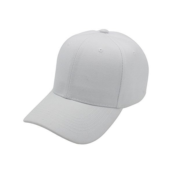 Baseball Cap Hat Men Women - classic adjustable plain blank, WHT