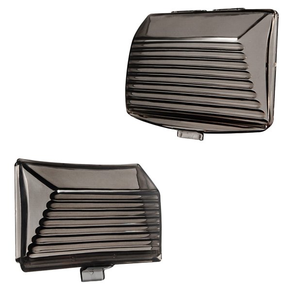 Amazicha Smoked Front Rear LED Fender Tips Lights Mud Guards Covers Lens Compatible for Harley Davidson Electra Glide Road King Heritage Softail
