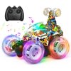 Kizeefun Remote Control Car for Kids RC Stunt Car Invincible 360°Rolling Twister with Colorful Lights & Music Rechargeable Remote Control Car Toy for Boys and Girls