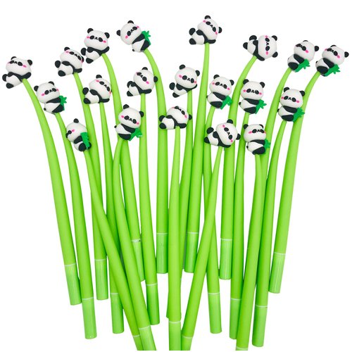 20 Pcs Cute Panda Pens Gel Ink Pens Fun Kawaii Pens Animals Writing Pens 0.5 mm Black Ink Cool Pens Novelty Fun Pens for Kids School Office Home Supplies Student Present Panda Party Favors