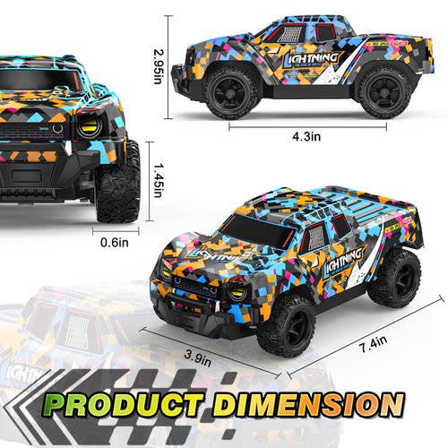 Remote Control Car for Boys 4-7, RC Pickup 1/24 Scale Light-up Mini RC Car for Kids Boys Toys Age 4-6, 6-8, 3-5, 5-7, Birthday Gifts for 3 4 5 6 7 8 Years Old Boys
