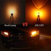 Alla Lighting Newly Upgraded T20 7440 7443 LED Turn Signal Light Bulbs 7444NA 7442NAK, Amber Yellow W3x16q Base, Super Bright 2835-SMD 360° LED Blinker Direction Lamps for Cars, Trucks