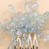 Teyglen Dainty Blue Rhinestones Crystal Bride Wedding Hair Comb Headband Hair Accessories with Rhinestones Crystals Bridal Side Hair Combs for Women Bride Girls (Light Blue)