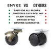 ENYKE Ball Caster Wheels, 1.5-inch Small Wheels for Furniture, Swivel Furniture Casters Set of 4, Antique Brass Top Plate Casters for Furniture, Ottoman, Wheelchair, Coffee Table (Screws Included)