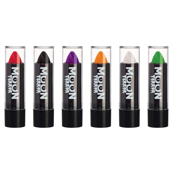 Moon Terror Halloween Lipstick Set of 6 - SFX Make up, Special Effects Make up - 0.17oz