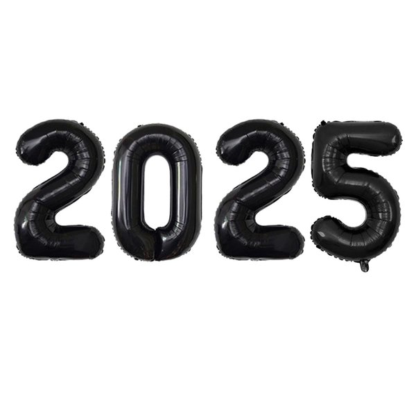 40 inch 2025 Balloons Number Foil Balloons for New Years Eve Party Supplies, Anniversary Party, Graduation Decorations(2025 Black)