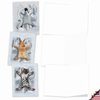The Best Card Company 10 Blank Notecards w/Envelopes Box Set, 4 x 5.12 Inch, Wildlife Cards for Men Women and Kids - Critter Snow Angels M4187OCB-B1x10