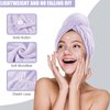 Hair Drying Towel Ultra Absorbent Twist Hair Turban Drying Cap Hair Wrap, 2 Pack 10 inch X 26 inch Super Absorbent Quick Dry Hair Turban for Drying Curly Long Thick Hair (Purple)