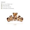 TELETIES - Medium Hair Clip - Strong Grip, Bendable Teeth, Comfortable Curved Design - Ideal for Medium-Thick Hair - For All Hair Textures - Blonde Tortoise