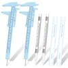6 Pieces Eyebrow Tools 2 Pieces Eyebrow Measuring Ruler 2 Pieces Microblading White Marker Pen with Paper Ruler Skin Marker Eyebrow Permanent Makeup Position Mark Tools for Eyebrow Lips Skin