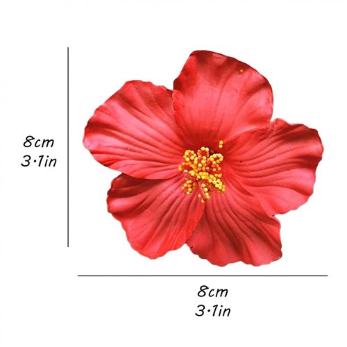 1Pc Red Hawaiian Flower Hair Clip for Women Girls Fashion Bohemian Flowers Hair Accessory for Dancer Bridal Wedding Beach Party Hair Clip Clips and Barrettes Hair Care