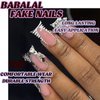BABALAL Duck Nails Press on Black Fake Nails French Tip Glue ons Nails Star Planet Rose Charm Design Acrylic Nails 24Pcs Punk Goth Duck False Nails