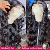 Nognut 20 Inch HD Transparent Lace Frontal Wigs Human Hair 13x6 Body Wave Lace Front Wigs Human Hair Pre Plucked 180% Density Glueless Wigs Human Hair for Women