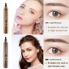 2PCS Liquid Eyebrow Pencil with 4 Micro-Fork Tips - Waterproof Microblading Eyebrow Pen, Long Lasting, Easily Create Natural Eyebrow Makeup (Reddish brown)
